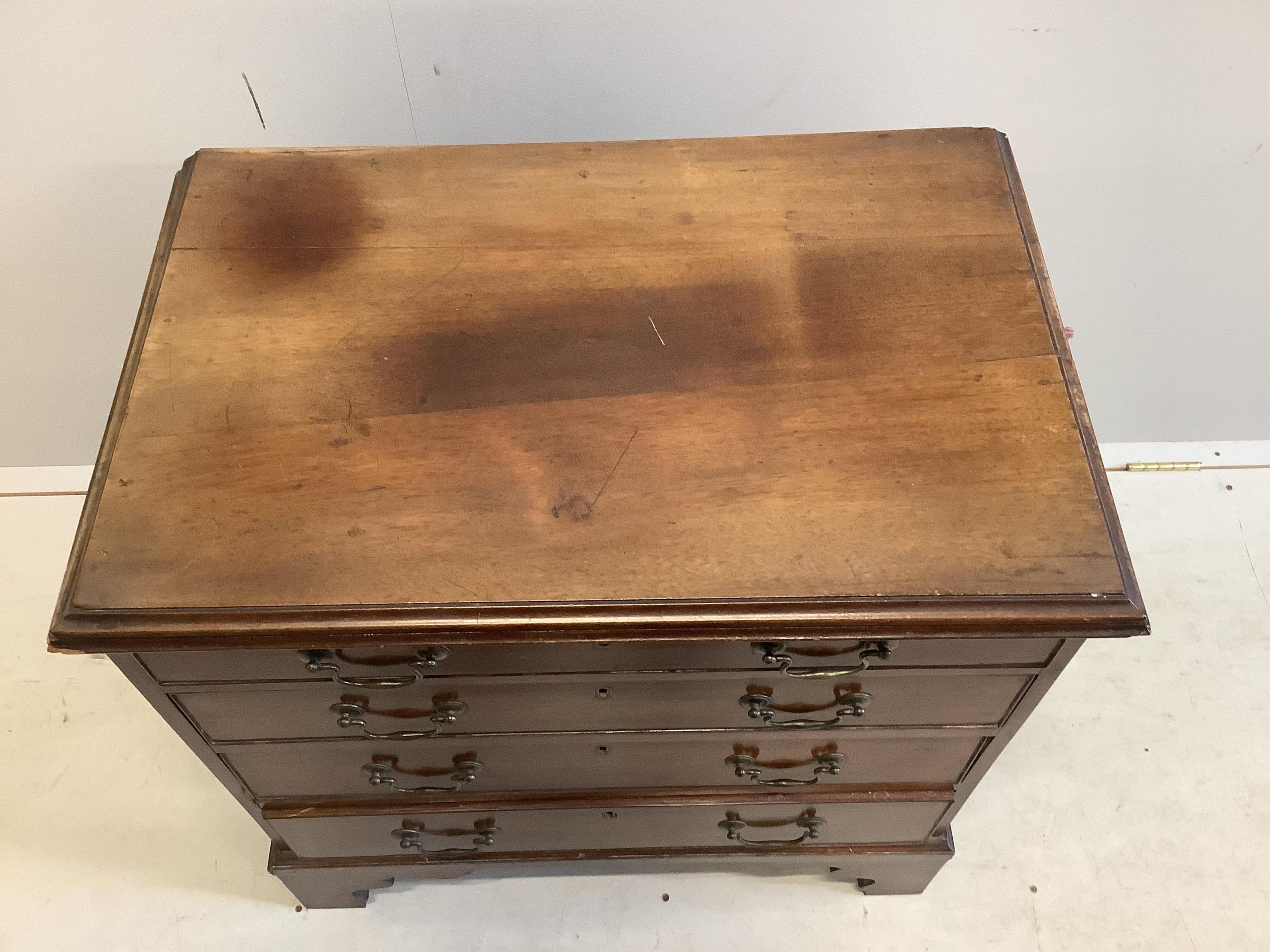 A small George III style mahogany four drawer chest, width 73cm, depth 48cm, height 75cm. Condition - fair